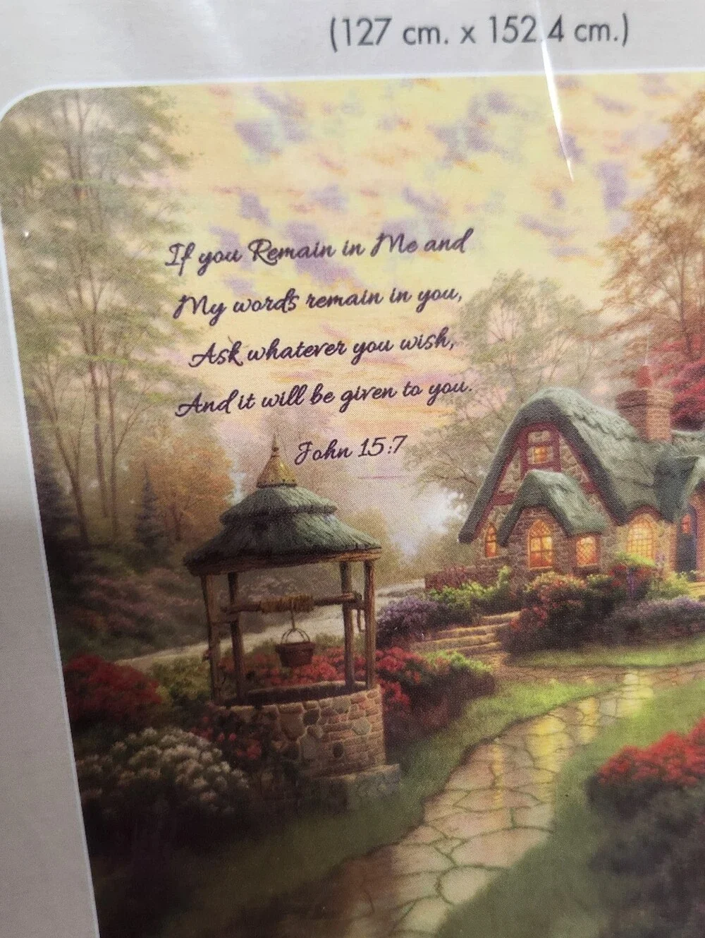 Virah Bella Inspirational Tapestry Throw Make a Wish Cottage Thomas Kinkade New